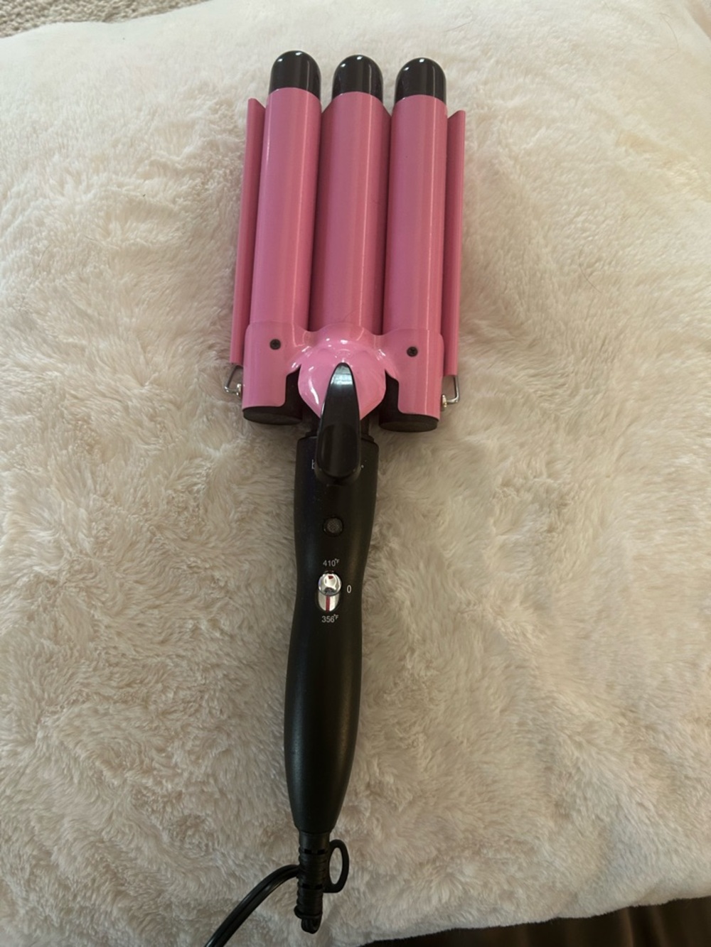 Pink Triple Barrel Waver Hair Styling Iron
